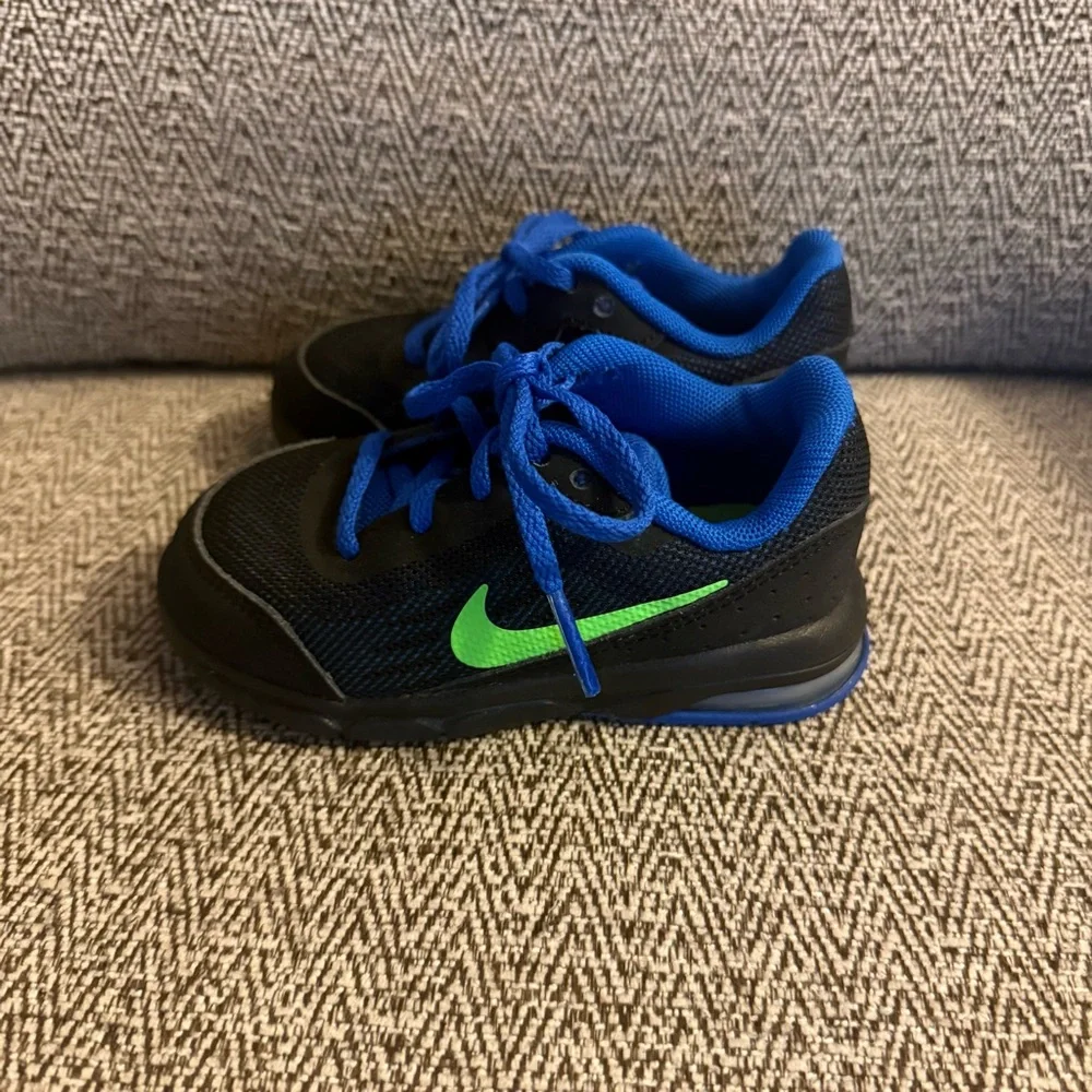 NIKE Black Royal Blue Lime Green Sneakers‎ Baby Toddler Size 6